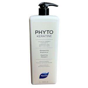 PHYTO Keratine Repairing Shampoo 1L 33.8 oz Damaged Hair France New Pump Bottle